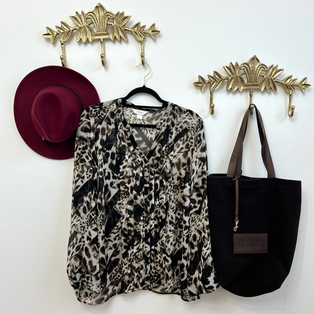 Animal print tunic blouse 2X